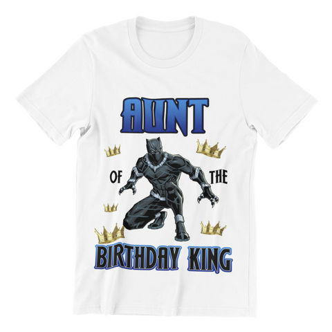 Black Panther Aunt of Birthday King T-shirt